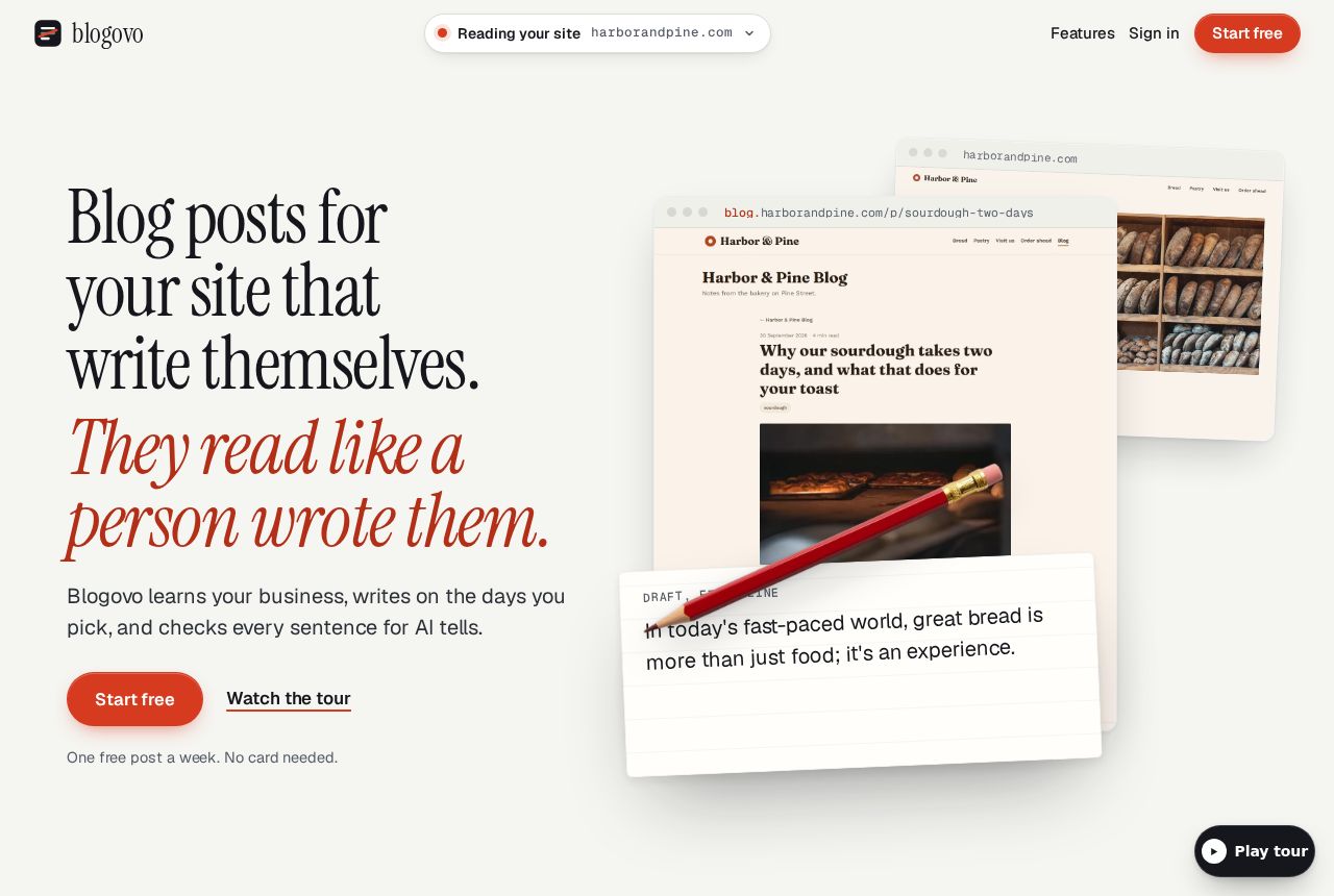 Blogovo home page