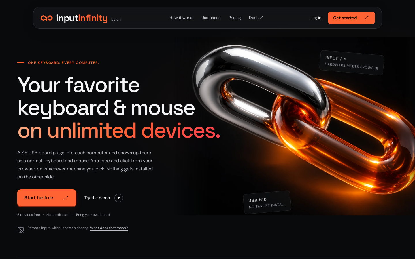 InputInfinity home page