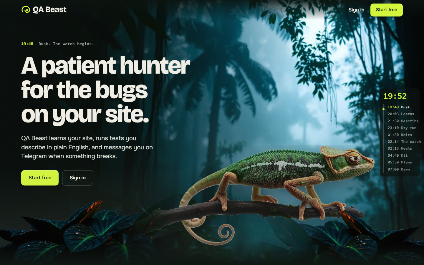 QA Beast home page