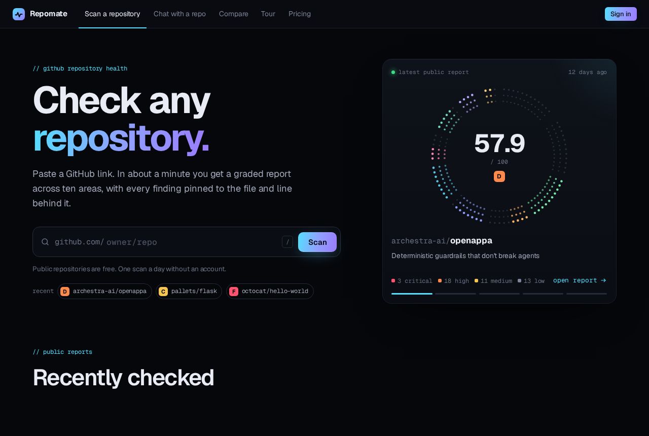 Repomate home page